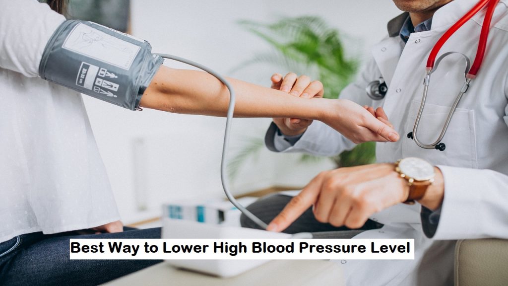 a doctor check blood pressure level of patient