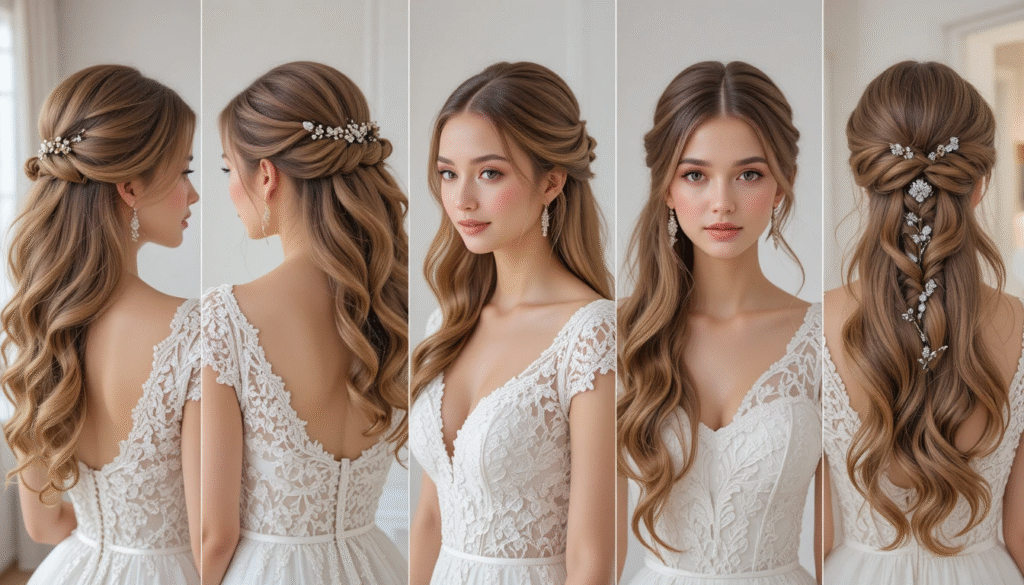 The Ultimate Guide to Down Wedding Hairstyles for Long Hair: Unveiling Classic Waves, Boho Curls, and Modern Glam Ideas Down Wedding Hairstyles for Long Hair